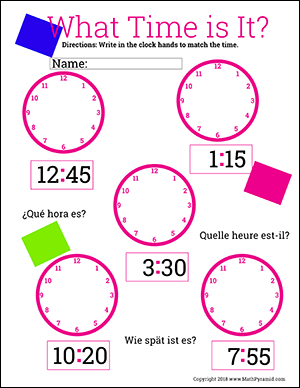 telling time worksheets fill in the hour and minute hand
