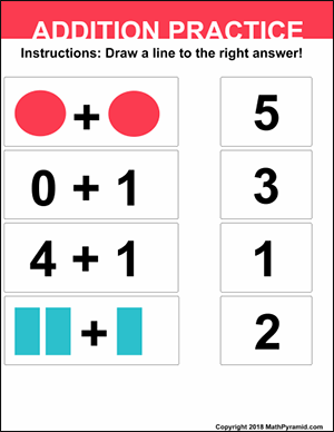 addition practice for numbers 0 – 5