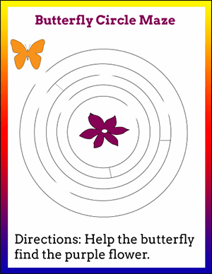 butterfly circle maze worksheet
