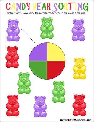 candy bear sorting math worksheet