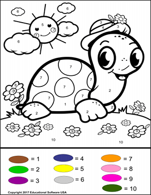 color by number worksheet number 10