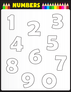 color the numbers one through ten math worksheet
