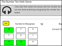 Online Math Game to practice the number 10