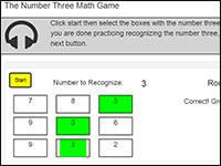 Online Math Game to practice the number 3