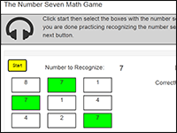Online Math Game to practice the number 7
