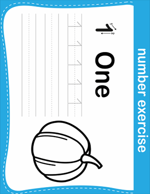writing practice worksheet for the number one