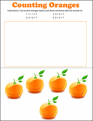 orange counting math game for kindergartener