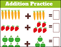 addition practice for kindergarten students