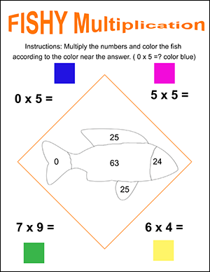 3rd grade multiplication worksheet color by number