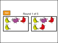 Which box has more birds more vs less math game