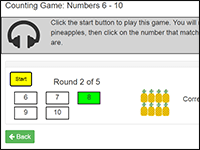 Numbers 6-10 Practice Kindergarten Math Games