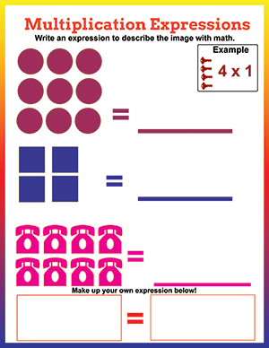 multiplication expressions worksheet