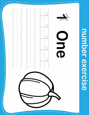 number one writing practice worksheet