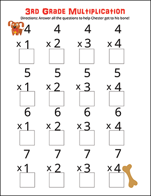 Third grade math worksheets area